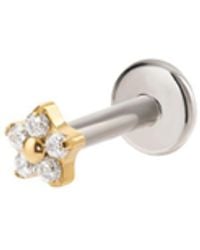 Vanhi - Crystal Flower Threadless Flat Back Titanium Cartilage Stud - Lyst