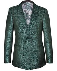 DAVID WEJ - Kensington Double Breasted Shawl Lapel Jacquard Blazer - Lyst