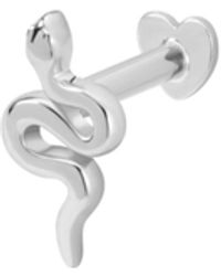 Vanhi - 14K Solid Snake Flat Back Stud - Lyst