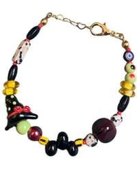 Desert Lobby - Witchy Witch – Handmade Halloween Bracelet With Dalmatian Jasper And Murano Glass Witch Hat - Lyst