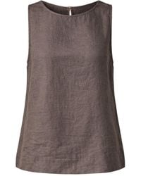 Oh!Zuza - Neutrals Echo Viscose Top With Wide Straps – Cocoa - Lyst