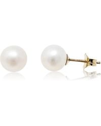 Kiri & Belle - Luna Round Pearl Filled Stud Earrings - Lyst