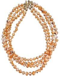 Farra - Natural Shell Multi-Layers Necklace - Lyst