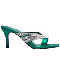 Florrie London - Roro 75Mm Crystal And Satin Mule Billiard - Lyst
