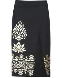 Nesavaali - Metallic Printed Sheath Skirt - Lyst