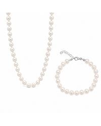 Spero London - Large Natural Freshwater Real Pearl Strand Necklace & Bracelet Set - Lyst