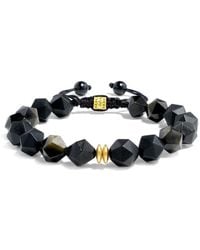 AWNL - Onyx & Golden Obsidian Macrame Bracelet - Lyst