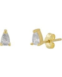 Spero London - 14Ct Solid Handcrafted Pear Stud Earrings - Lyst