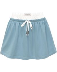 Mandragora - Sage Cotton Skirt With Contrasting Fabrics – Goia - Lyst