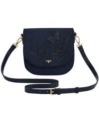 Fable England - Beth Floral Applique Faux Suede Saddle Bag - Lyst