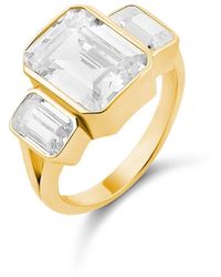 SHYMI - Three Stone Bezel-Set Statement Ring - Lyst