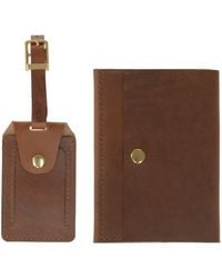 VIDA VIDA - Luxe Tan Leather Luggage Tag & Passport Holder Set - Lyst