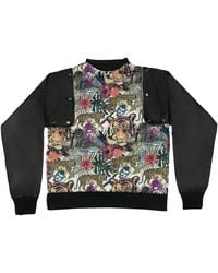 Zasta Studio - Detachable Leather Cotton Hybrid Sweatshirt - Lyst