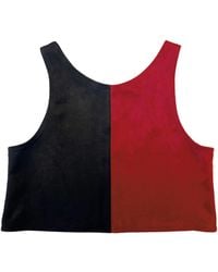 By Noa Rawitz - Ultra Suede Sleeveless Color Blocked Top- And - Lyst