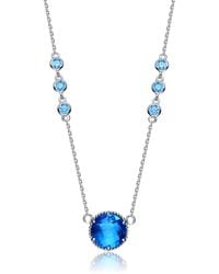 Genevive Jewelry - Sterling Large Cubic Zirconia Necklace - Lyst