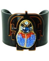 Gissa Bicalho - Handmade Acrylic Bracelet Scarab Embroidered Topaz - Lyst