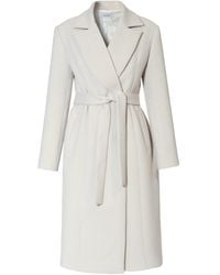 AGGI by HALEWSKI - Neutrals Michelle Cold Ivory Midi Coat - Lyst