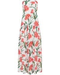 Sour Figs - Carnation Print Strapless Drop-Waist Maxi Dress - Lyst