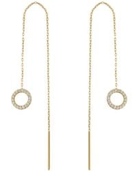 Spero London - Circle Round Drop Sterling Threader Earrings - Lyst