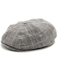 DORIA 1905 - Prince Of Wales Check Fabric Flat Cap - Lyst