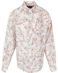 Haris Cotton - Printed Long-Sleeved Linen Shirt Copper Fern - Lyst