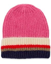 Saachi - Striped Ribbed Knit Beanie - Lyst