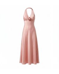 Belsize25 - Rosa Series – Coral Dress With Handmade Rose Detail - Lyst