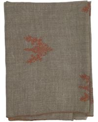 Kaminee - Neutrals Pure Cashmere Stole With Terracotta Hand Embroidery - Lyst