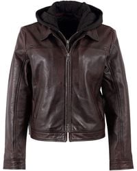 Mauritius - Lambskin Leather Jacket – Double Zip Removable Hood Avih - Lyst