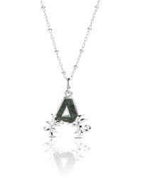 Kasun - Solid A Initial Necklace With Marble - Lyst