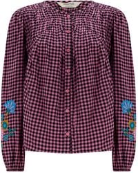 Sugarhill - Leah Blouse Rose Gingham Floral Embroidery - Lyst
