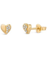 Dinny Hall - Folded Heart Lab-Created Diamond Studs - Lyst