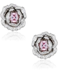 Santinni - 'Marchioness' Flower-Motif Earrings With Crystal - Lyst