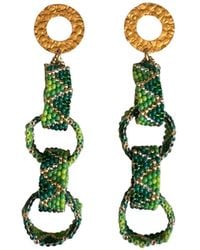 Iliana Arrazola - Bold Chunky Link, Dangle Earrings, Glass Beads, Beaded Jewelry - Lyst