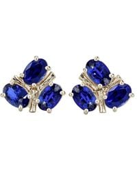 Juvetti - Ligna Oval Sapphire Cluster Stud Earrings - Lyst