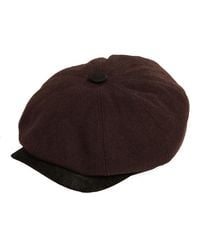 Dasmarca Hats - Eden Cocoa Wool Newsboy Bakerboy Peaky Cap With Leather Visor Peak - Lyst