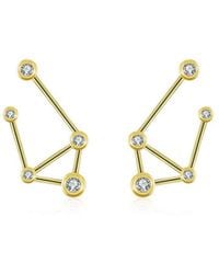 Genevieve Collection - Libra Zodiac Constellation Earring 18K & Diamond - Lyst