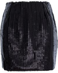concept A trois - Short Sequined Skirt With Zipper - Lyst