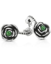 Unaloe - Sterling Rose Drop Earrings With Emerald – Earrings For – Jewelry For - Lyst