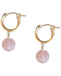 Herself Collections - Bella Rose Quartz Hoop Earrings - Lyst
