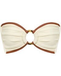 Montce - Neutrals Oat Terracotta Binded Tori Ties Bandeau Bikini Top - Lyst