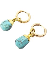 Harfi - Raw December Birthstone Plated Huggies - Lyst