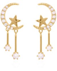 Luna Charles - Zoe Moon & Star Drop Earrings - Lyst