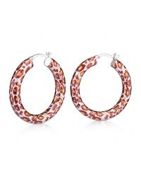 Gold & Honey - Leopard Print Hoop Earrings - Lyst
