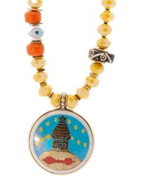 Ebru Jewelry - Colorful Nepal Mantra Pendant Beaded Long Necklace - Lyst