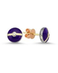 Ecce | Artisan Diamonds - Enamelled Mini Multi Diamond Buttons 14K Earring - Lyst