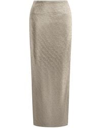 Why Mary - Astraea Metallic Maxi Skirt - Lyst