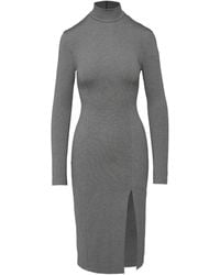 Mandragora - Elegant Fitted Viscose Knee-Length Dress – Laurell - Lyst