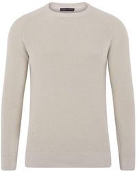 Paul James Knitwear - Neutrals Cotton Lightweight Fisherman Dylan Rib Jumper - Lyst