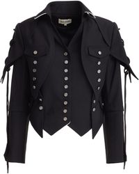 Julia Allert - Designer Lace-Up Cropped Utility Jacket – - Lyst